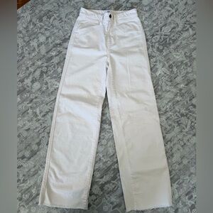 GAP Women's High Rise Wide Leg Crop Jean Cream